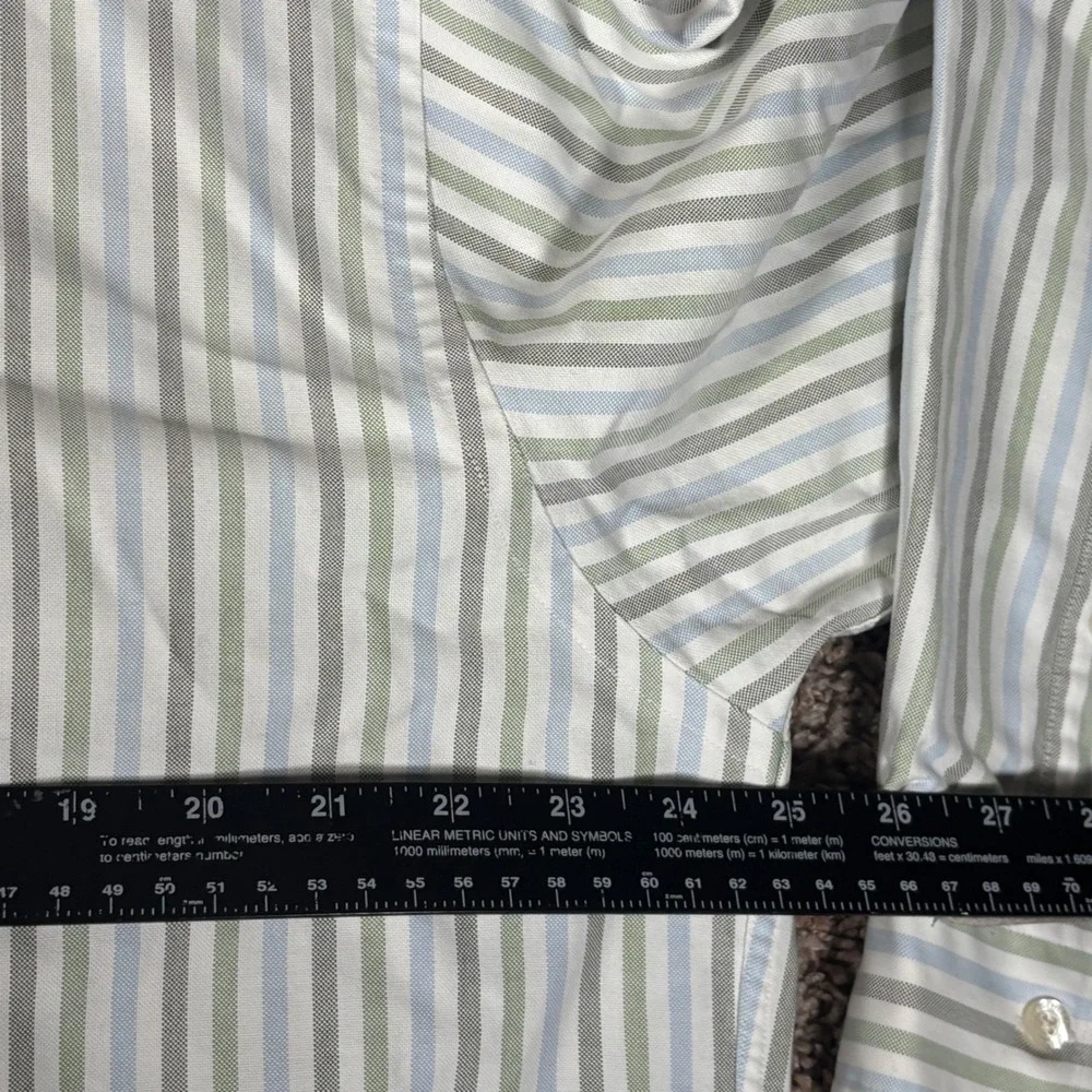 Brooks Brothers Mens Large L Supima Cotton Striped Button Down Shirt Logo
